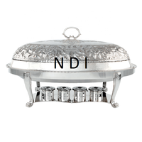 Design élégant chauffe-plat pour buffet chauffe-plats Finition argentée design de luxe chauffe-plats en métal