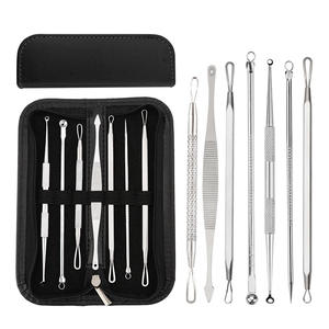 Kit d'outils pour enlever les points noirs, en acier inoxydable, instruments de soins de beauté, vente en gros, 9 pièces - Product Image 1