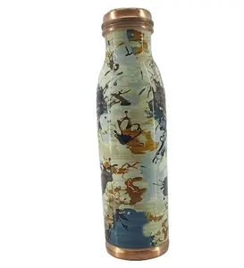 亚马逊畅销印刷铜水瓶最新设计环保，有不同风格，优质包装
