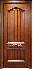 Porte intérieure traditionnelle en bois massif avec design ornemental, surface finie, ouverture manuelle - Product Image 4