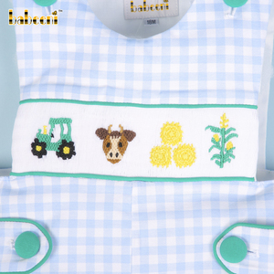 Pelele de Lujo Personalizado para Bebé Niño con Bordado a Mano y Cierre de Botones - Venta al por Mayor OEM BB2760 - Product Image 6