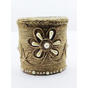 Pot de fleurs classique en jute sculpté à la main pour la décoration de la maison et du jardin - Product Image 4