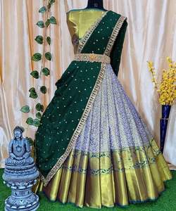 Fantaisie georgette soie imprimé pierre travail lehenga choli avec dupatta vêtements de mariage prix de gros vêtement ethnique surat ApparelGarment - Product Image 2