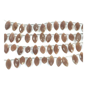 Al por mayor Cuentas sueltas de piedra lunar de melocotón natural facetadas tipo briolette, rectas de 8 pulgadas, D 7x14mm, patrón aproximado 7x14mm - Product Image 1