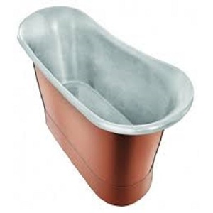 Antique Finished Nickel Polished Single and Double <b>Slipper</b> Copper Bath Tub Free Standing Inside Mosaic for Bathroom - Product Image 6