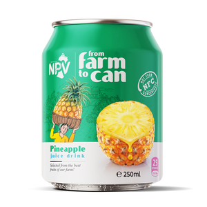 Proveedor al por mayor precio barato de alta calidad 250ml Alu Can bebida de jugo de piña de Vietnam Beverage Company - Product Image 1