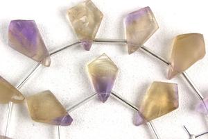 Cuentas sueltas de forma elegante de piedras preciosas de ametrino natural de 21 piezas en varios colores sin tratar para la fabricación de joyas DIY - Product Image 2