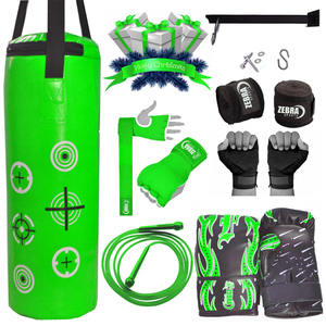 Vente de Noël Logo personnalisé Mitaines de boxe pour juniors et seniors Bandages Sac de boxe Crochet Ensemble complet en cuir de vachette - Product Image 6