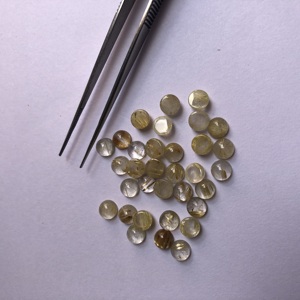 Piedras preciosas de rutilo dorado Natural de 5mm Cabujones sueltos calibrados redondos lisos Comprar a granel de piedras Fabricante Distribuidor Tienda en línea - Product Image 2