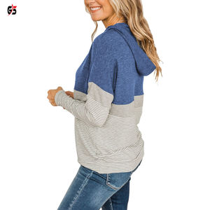 เสื้อมีฮู้ดแบบสวมหัวสำหรับผู้หญิงผ้าฟลีซผ้าฝ้ายพิมพ์โลโก้ได้ตามต้องการเสื้อผ้าแฟชั่นกลางแจ้งลำลองแขนยาว - Product Image 5