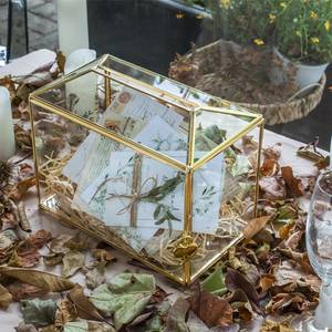 Trendy Standard Large Geometric <b>Glass</b> Card <b>Box</b> Terrarium With Slot, - Product Image 1