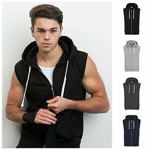 Sweat-shirt décontracté sans manches avec capuche, noir, personnalisable, prix réduit - Product Image 3