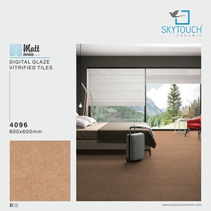 Dernière collection Revêtement de sol mat Mosaïque en marbre brun antidérapant Carreaux de porcelaine 600x600 Résistant à l'acide et à l'usure SKYTOUCH - Product Image 6