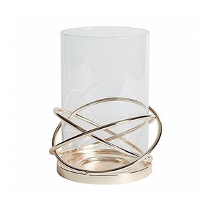 Bougeoir votif couleur or en métal et verre avec qualité exclusive pour accessoires de décoration de mariage - Product Image 2
