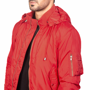 Chaqueta Bomber de lana con bolsillo para hombre, cuello redondo y cuello levantado, Colección Sialkot de poliéster de color sólido - Product Image 4