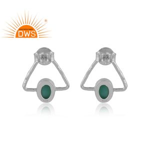 Arizona Turquoise Gemstone Boucle D'oreille En Gros Fine Jewelry Nouveau Design 925 Boucles D'oreilles En Argent Pour Les Filles Dainty Collection - Product Image 3