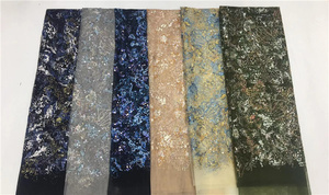 Hochwertiger New Design Green Sequin Lace Stoff - Product Image 5