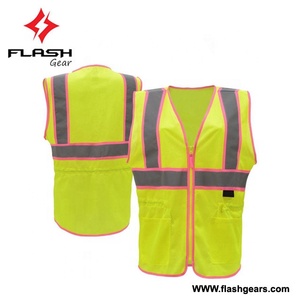 เสื้อกั๊กสะท้อนแสงมองเห็นสูง,เสื้อกั๊กความปลอดภัยสำหรับงานก่อสร้างถนนเสื้อกั๊กเพื่อความปลอดภัยพร้อมกระเป๋า - Product Image 3