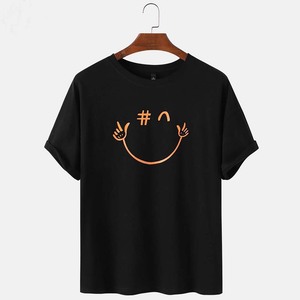 Wholesale Custom Design Men's <b>Tshirt</b> 100% Cotton and <b>Polyester</b> Casual O-Neck with Digital Printing Two-Color Print - Product Image 4