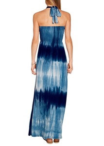 Vestido Maxi sin Mangas con Tie-Dye para Mujer, Estilo Bohemio Hecho a Mano, con Borlas, Espalda Descubierta, Cuello con Cordón, Cintura Natural, Largo hasta el Suelo, para Playa - Product Image 3