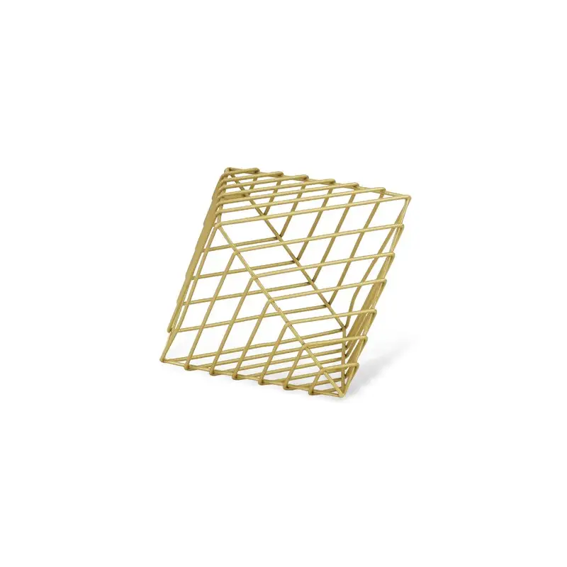 Polygon Shape Metal Wire Sculptures Metal Table Top Decor Sculpture Great for Home Hotel Decoration Gold Color .