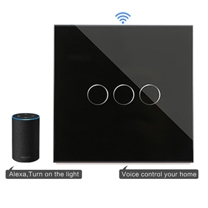 Bingoelec-luz inteligente táctil con Wifi, 3 entradas, 1 sentido, funciona con alambre único <span class=keywords><strong>en</strong></span> vivo o Nuetral, Alexa - Product Image 2