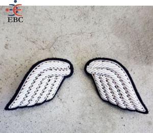 Wholesale Premium Quality Bullion Wire Brooch Suppliers Pin Hand Embroidery Brooch Badges Bullion Wire Fashion Jacket - Product Image 3