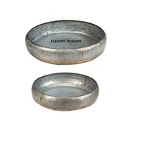 Jardinière Moderne Classique en Métal Personnalisable, Écologique et Durable, avec Marques de Soudure, Forme Arrondie, Ensemble de Deux Tailles 1 LITRE, ÉLÉGANTE