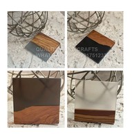 Artisanat de qualité, sous-verres en bois et résine, sets de table 10x10cm, réutilisables, style Asie du Sud-Est, multicolores, emballage personnalisé, hôtels