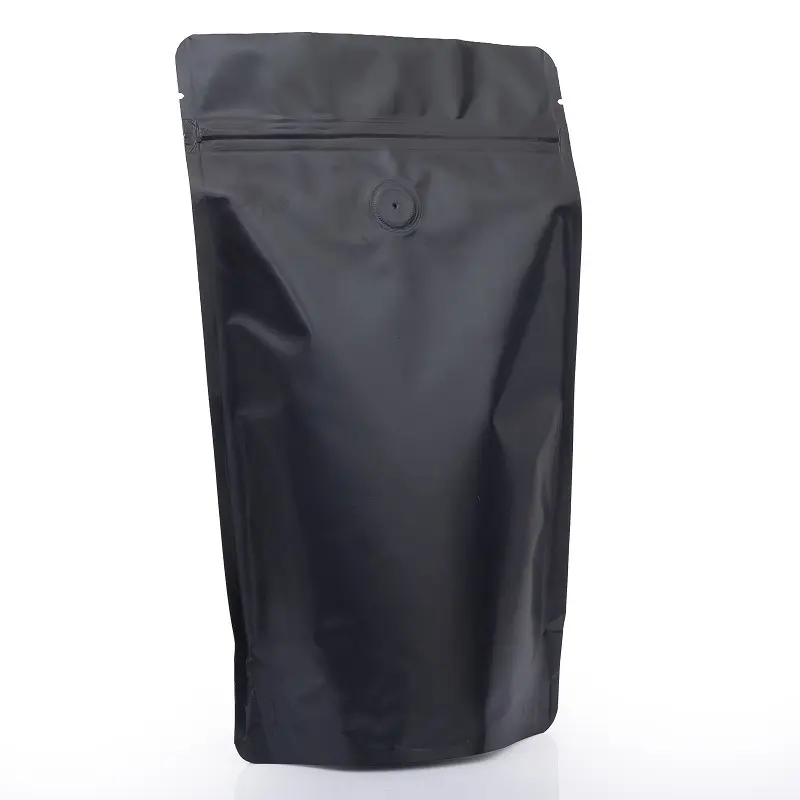 Mat siyah alüminyum Doypack körüklü çanta alüminyum folyo ambalaj kilitli poşet/Doypack Mylar saklama gıda plastik ambalaj