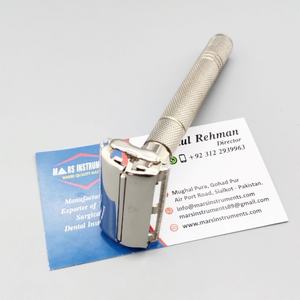 Afeitadora de seguridad manual de acero inoxidable para hombre, afeitadora de doble filo sostenible - Product Image 5