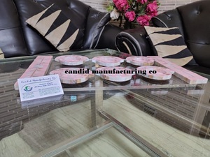 Seashell Coasters with Tray Acrylic Tray with Mother of Pearl Handle Luxury Seashell Coaster Set Coastal Decor Coaster Set - Product Image 5