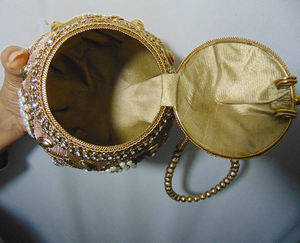 Metal Round <b>Bags</b> <b>Potli</b> <b>Bag</b> for Women - Product Image 2