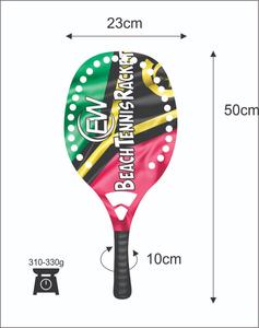 Raqueta de Tenis Playa y Pádel Personalizada con Empuñadura de Fibra de Carbono, Peso 320-340g, Longitud 50cm, Logotipos y Combinaciones de Colores - Product Image 4