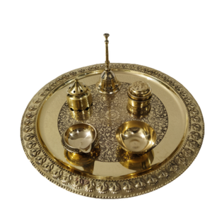 Pooja Thali-bandeja de latón - Product Image 1