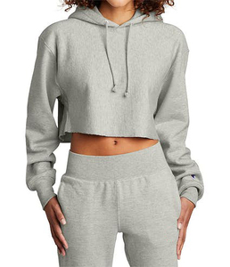 Sweat à capuche court pour femme en molleton 100% coton de haute qualité, chaud, personnalisable (imprimé et brodé), vente en gros, streetwear - Product Image 1