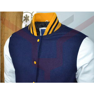 2022 OEM Custom Patch Leather Sleeve Chain Chenille Embroidery <b>Bomber</b> Flight Baseball Vintage Letterman <b>Varsity</b> <b>Jacket</b> for <b>Men</b> - Product Image 3