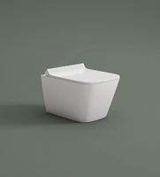 Toilette murale en céramique moderne sans rebord avec système de chasse d'eau intégré pour restaurant industriel et hôtel, modèle Accord 510x350mm, luxueuse