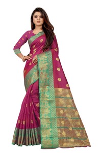 Nueva tendencia Festival desgaste algodón seda sari y muy hermoso estampado sari con blusa pieza mujeres indias desgaste ropa al por mayor - Product Image 6