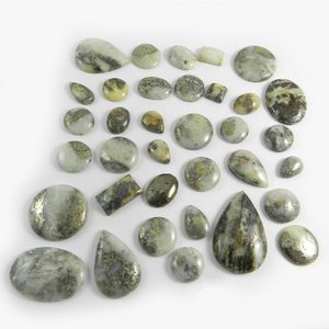 Piedra preciosa de pirita de marcasita de oro, 35 unidades, 100 gms, forma mixta, cabujón, venta al por mayor - Product Image 6