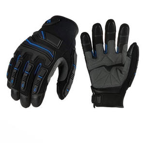 Gants de mécanicien en cuir synthétique, paume rembourrée, anti-vibration, ignifuges, antidérapants, compatibles avec les écrans tactiles, gants de travail personnalisés, sécurité - Product Image 1