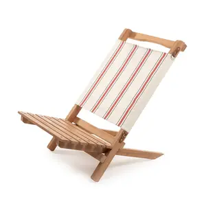 Madeira de teak beach/acampamento/eventos 2 peças portátil ninho cadeira, confortável 20 "de largura. cadeira dobrável chão