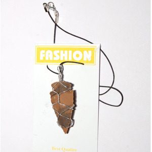 Collier en pierre d'agate anglaise, 1 pièce, pierres de flèche enroulé, collier de guérison naturelle - Product Image 2