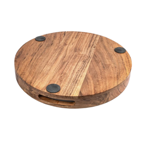 Plateau de service rond en bois de manguier pour la maison, l'hôtel et le mariage pour la restauration rapide et à des fins décoratives - Product Image 5