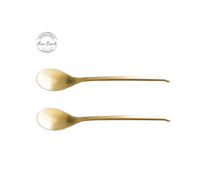 Juego de Cucharas de Oro Premium, Elegantes Cucharas de Postre de Metal con Mango Largo, Duraderas, Resistentes al Óxido, Vajilla Elegante, Opción de Regalo - Product Image 1