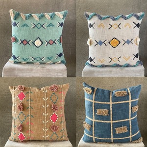 Indian Tufted Boho Decorative Handmade Cotton Mudcloth <b>Cushion</b> Cover 45X45 cm - Product Image 3