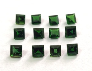 Tourmaline verte chromée naturelle à facettes carrées de 2 mm à 3mm qualité supérieure-coupe carrée en tourmaline verte chromée en vrac - Product Image 3