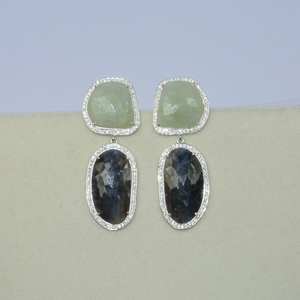 Pendientes de Plata de Ley 925 hechos a mano con piedras preciosas de zafiro múltiple, compromiso de aniversario, regalo de boda, compradores al por mayor, bienvenidos - Product Image 3