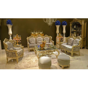 ชุดโซฟาสไตล์ยุโรปหรูหราทำจากไม้สักเนื้อแข็งแกะสลักแบบฝรั่งเศสสมัยใหม่ปรับขนาดได้ - Product Image 1