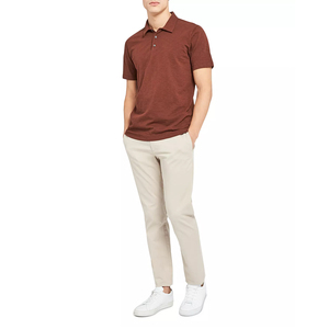 Polo en coton piqué de haute qualité, couleur marron, personnalisable OEM, nouvelle arrivée, pour hommes/garçons, 100% coton. - Product Image 3